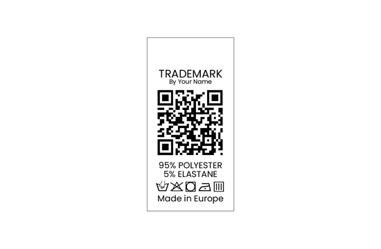 Tøj Vaskemærke med QR-kode Model TC-M183