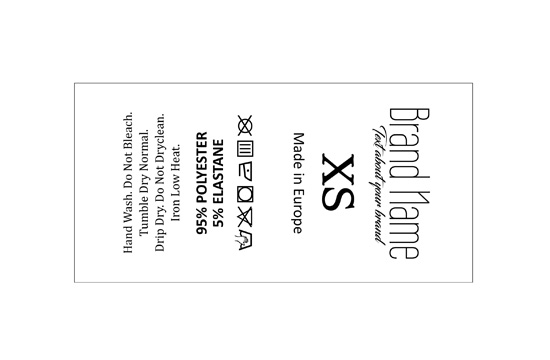 Tøjvask og størrelsesmærke Model TC-M337